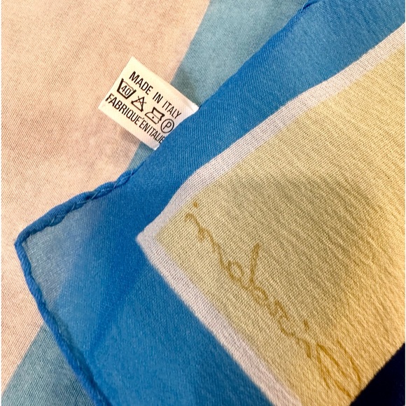 🌟HP🌟VTG Large Italian Designer Colorful Geometric Print Square Scarf Giordani - Picture 4 of 7